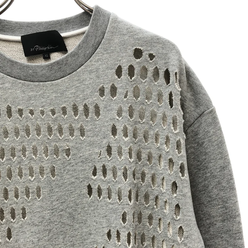 3.1 Phillip Lim / スリーワンフィリップリム | Laser Cut Lightning Bolt Sweat / レーザーカット サイドスリット オーバースウェット | XS | レディース