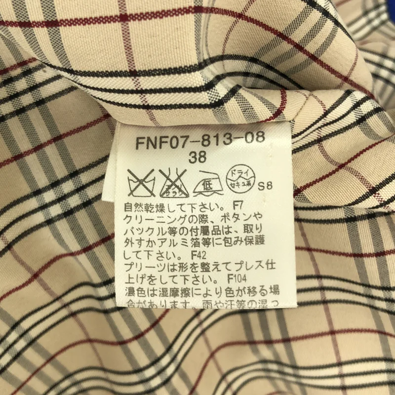 BURBERRY BLUE LABEL / バーバリーブルーレーベル | ウール ロゴメタルボタン ダブルブレスト コート / チェック総裏地 | 38 | レディース