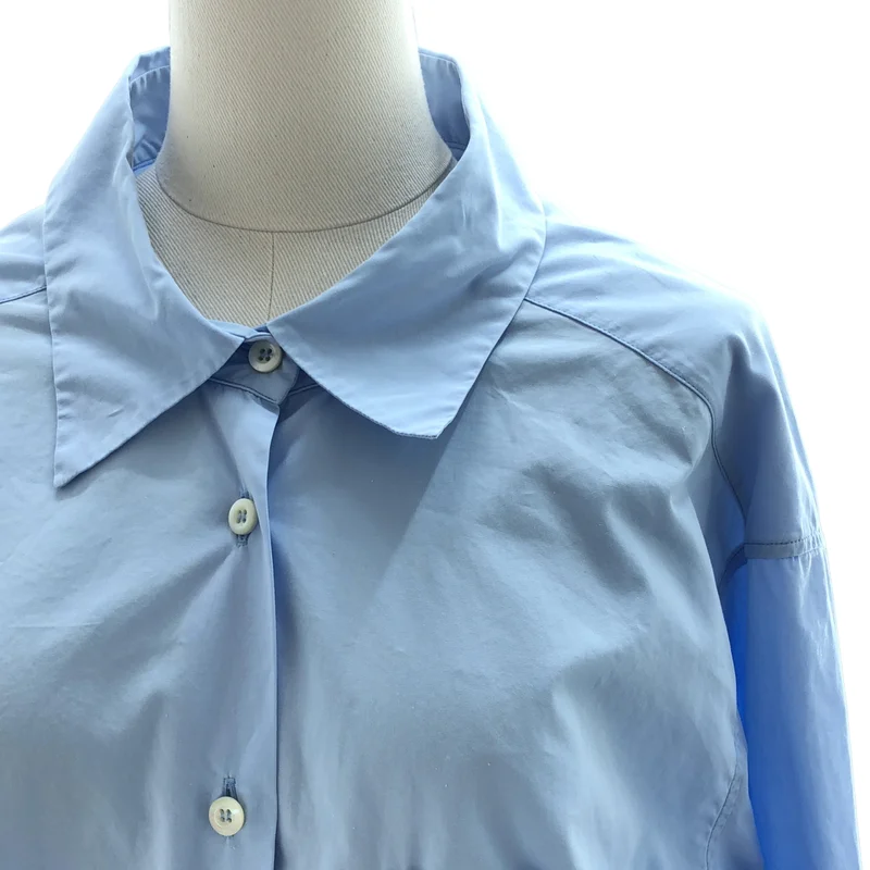 PRADA / プラダ | トライアングルロゴパッチ バックリボン シャツ | 36 | レディース