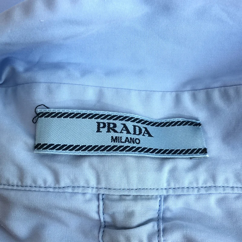 PRADA / プラダ | トライアングルロゴパッチ バックリボン シャツ | 36 | レディース