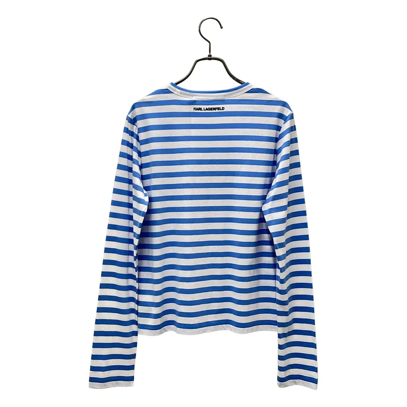 KARL LAGERFELD / カールラガーフェルド | ボーダー プリント ロングスリーブTシャツ | S | レディース