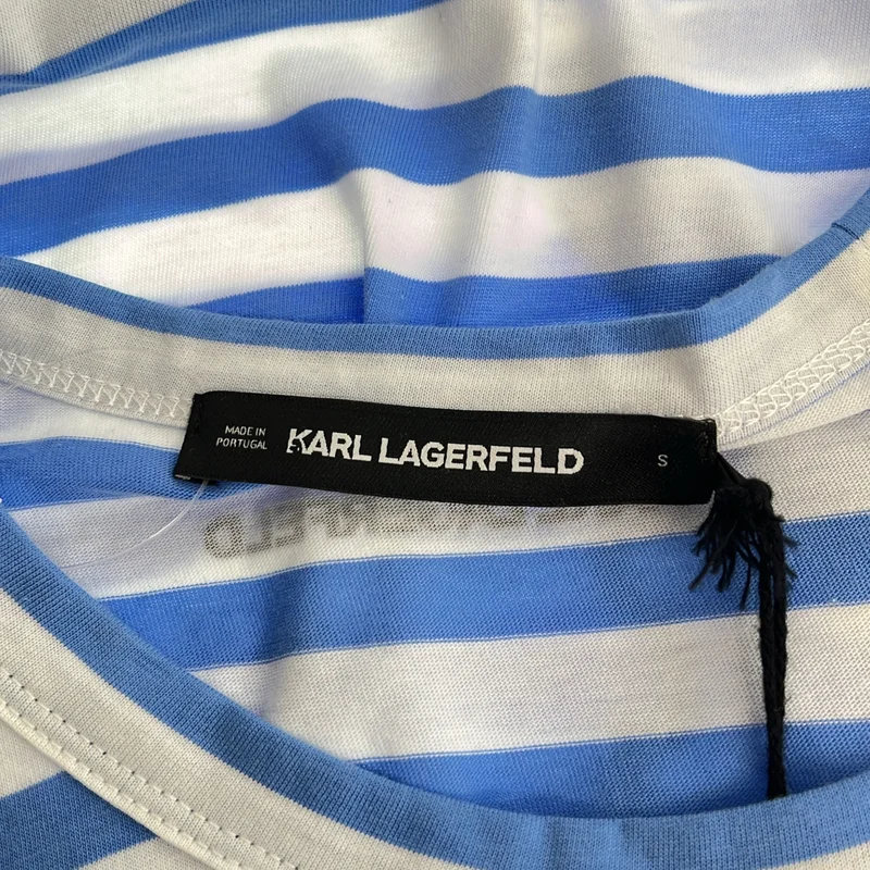KARL LAGERFELD / カールラガーフェルド | ボーダー プリント ロングスリーブTシャツ | S | レディース