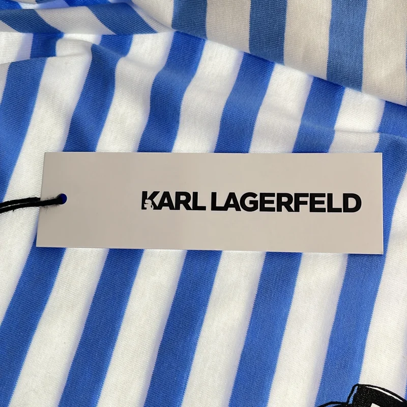 KARL LAGERFELD / カールラガーフェルド | ボーダー プリント ロングスリーブTシャツ | S | レディース