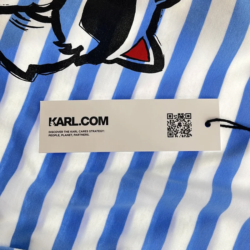 KARL LAGERFELD / カールラガーフェルド | ボーダー プリント ロングスリーブTシャツ | S | レディース