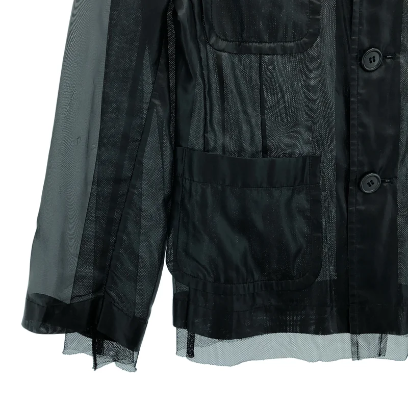 tricot COMME des GARCONS / トリココムデギャルソン | 2007SS | メッシュレイヤード フリルカラー シアージャケット | M | レディース
