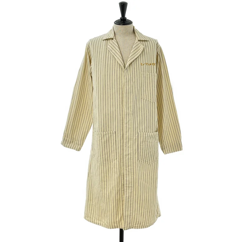 HUMAN MADE / ヒューマンメイド | 2019SS | コットン ストライプ ハンバーガー刺しゅう ショップコート | M | メンズ