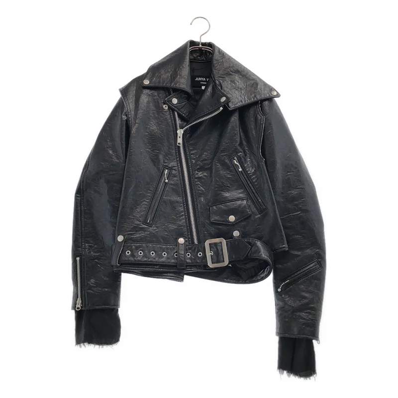 JUNYA WATANABE COMME des GARCONS / ジュンヤワタナベ | 2007AW | コットン 樹脂加工 再構築 ダブルライダースジャケット | S | レディース