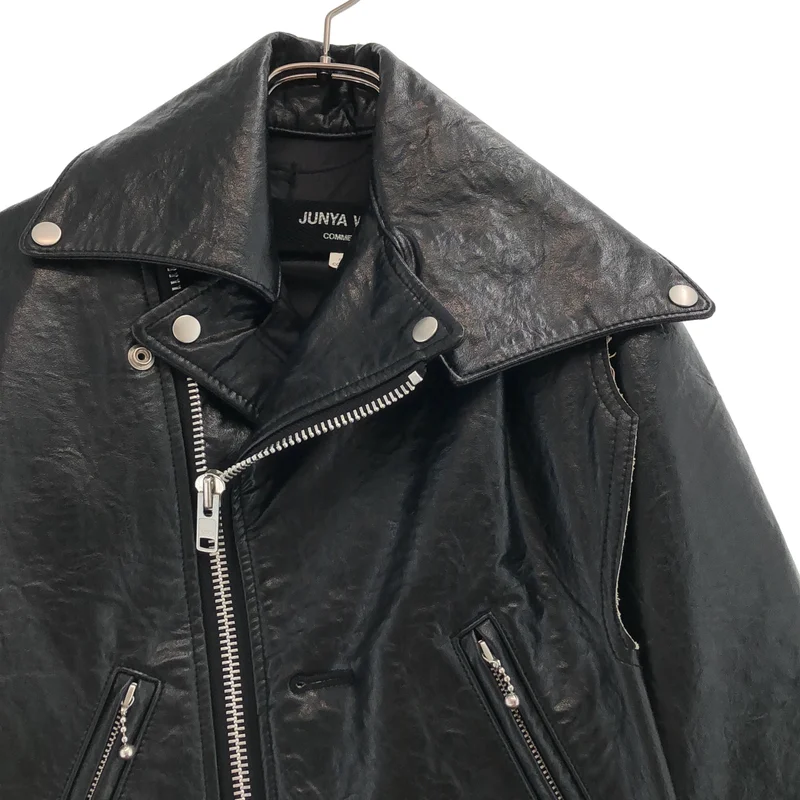 JUNYA WATANABE COMME des GARCONS / ジュンヤワタナベ | 2007AW | コットン 樹脂加工 再構築 ダブルライダースジャケット | S | レディース