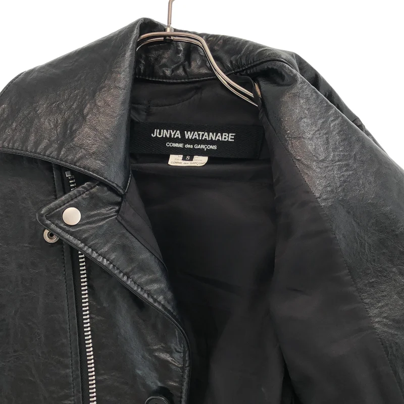 JUNYA WATANABE COMME des GARCONS / ジュンヤワタナベ | 2007AW | コットン 樹脂加工 再構築 ダブルライダースジャケット | S | レディース