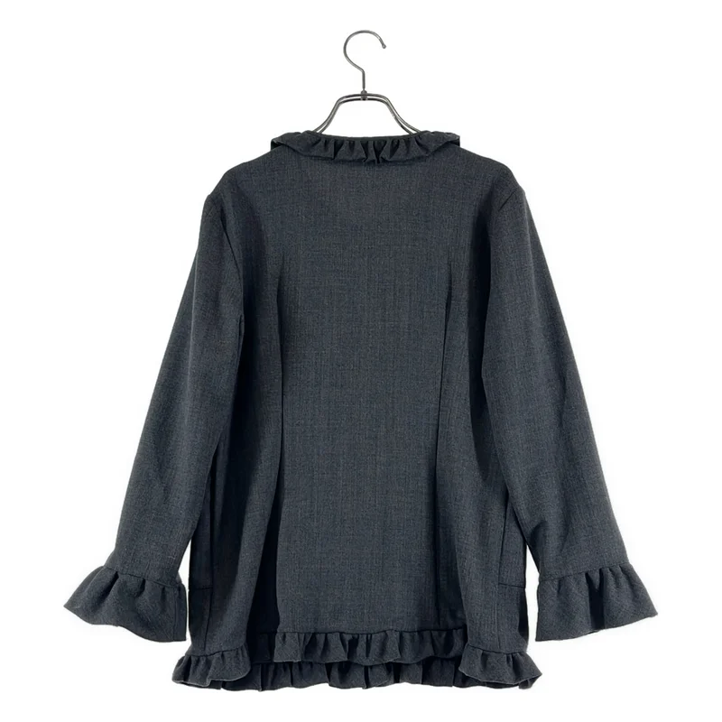 MARNI / マルニ | ウール混 ノーカラー フリルシャツ | 38 | レディース