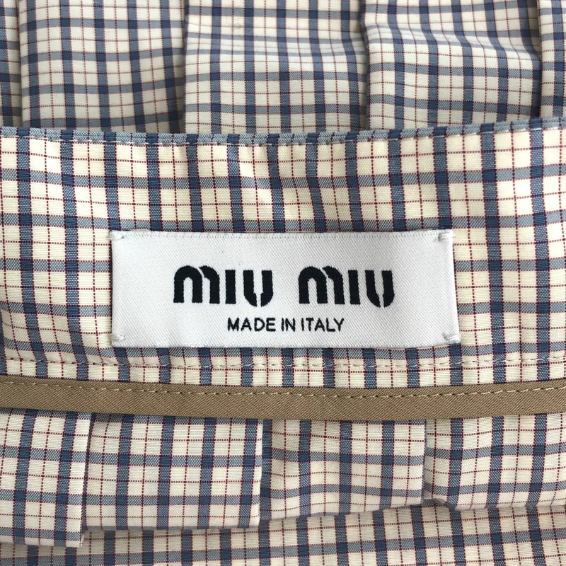 miu miu / ミュウミュウ | 2025 | チェック テクニカルファブリック スカート | 36 | レディース
