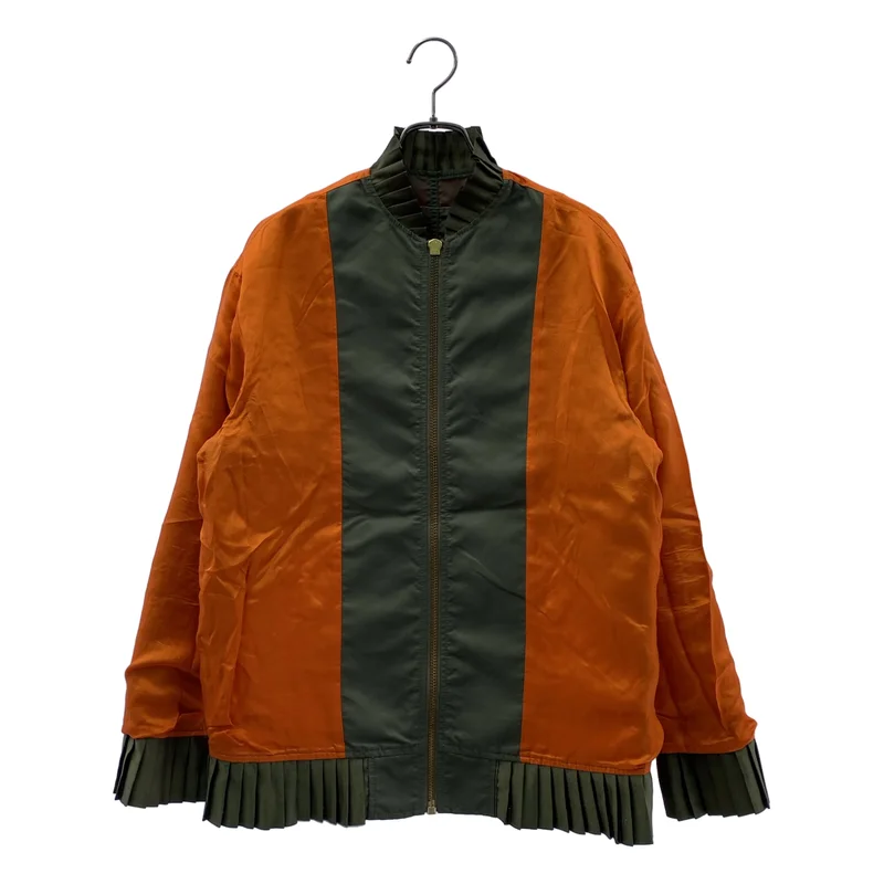 MM6 Maison Margiela / エムエムシックスメゾンマルジェラ | レザーパッチ プリーツ装飾 ミリタリー ブルゾン ジャケット | 36 | レディース