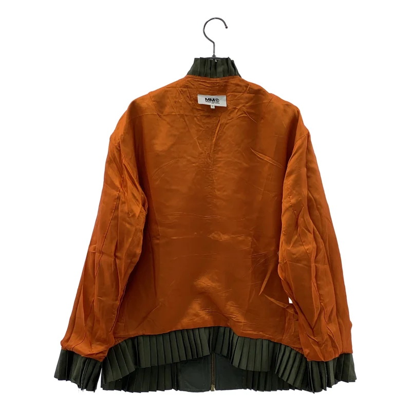MM6 Maison Margiela / エムエムシックスメゾンマルジェラ | レザーパッチ プリーツ装飾 ミリタリー ブルゾン ジャケット | 36 | レディース