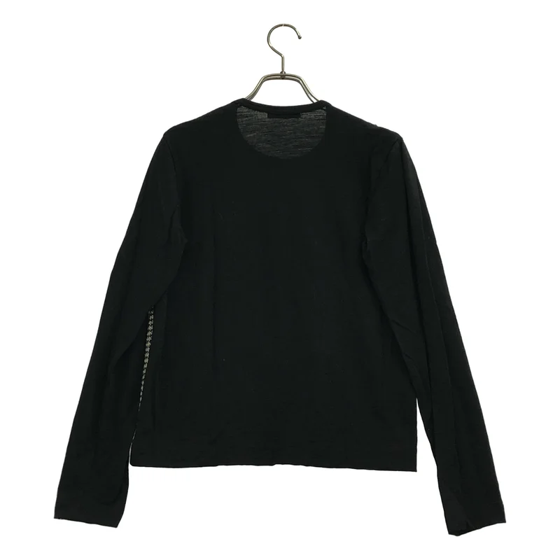 tricot COMME des GARCONS / トリココムデギャルソン | ベロア 千鳥格子 フラワー刺しゅう パッチワーク ニットカーディガン |