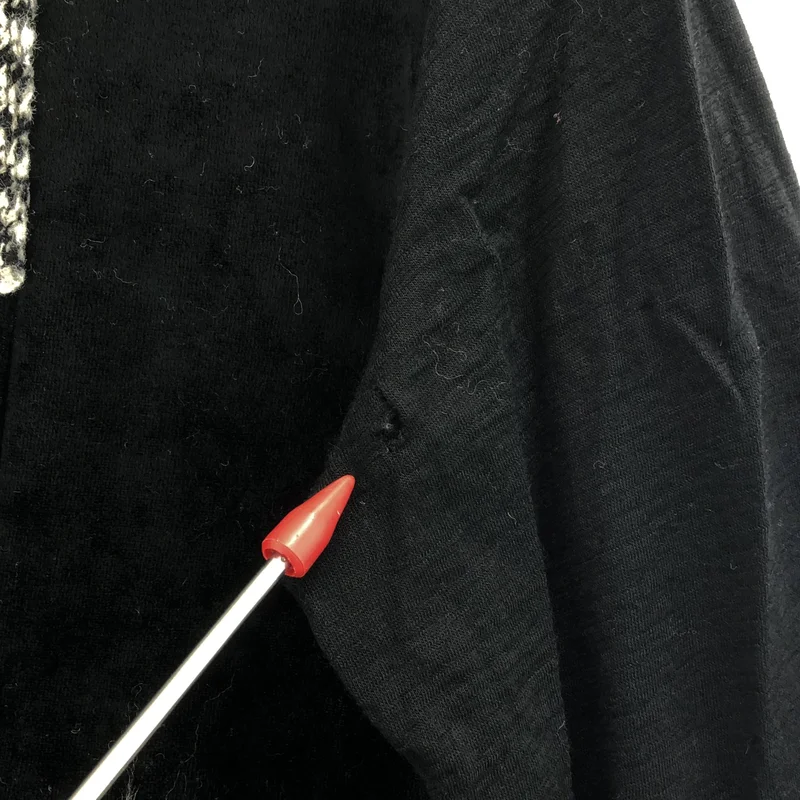 tricot COMME des GARCONS / トリココムデギャルソン | ベロア 千鳥格子 フラワー刺しゅう パッチワーク ニットカーディガン |