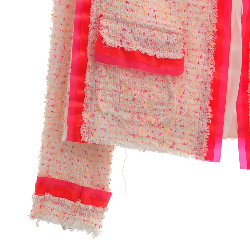 MSGM / エムエスジーエム | コットンツイード ラバー ノーカラージャケット | 42 | レディース