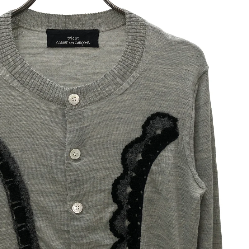 tricot COMME des GARCONS / トリココムデギャルソン | 2018AW | ウール 刺しゅう クルーネック カーディガン |