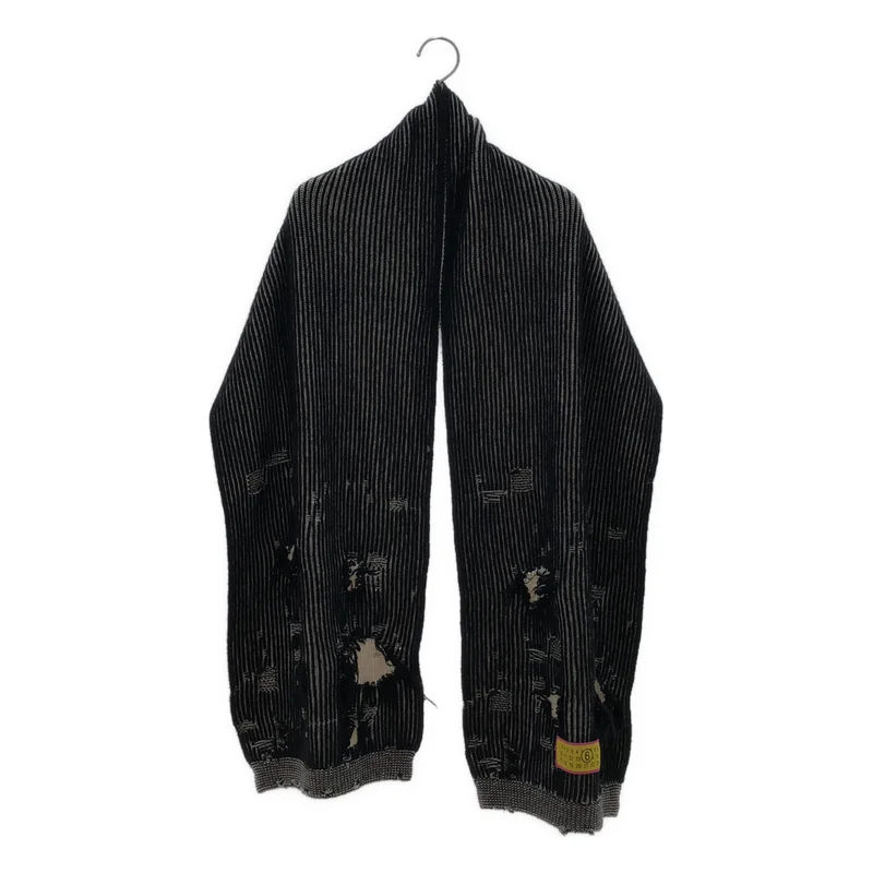 MM6 Maison Margiela / エムエムシックスメゾンマルジェラ | 2024AW | ダメージ加工 リブ マフラー |