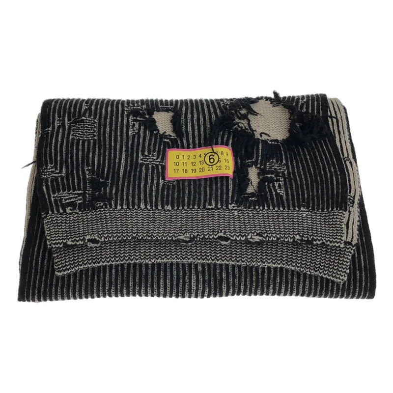 MM6 Maison Margiela / エムエムシックスメゾンマルジェラ | 2024AW | ダメージ加工 リブ マフラー |