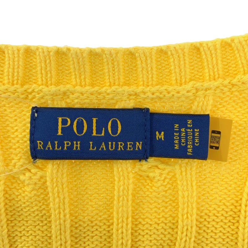 POLO RALPH LAUREN / ポロラルフローレン | コットン ワンポイントポニー ケーブル ニット セーター | M | レディース
