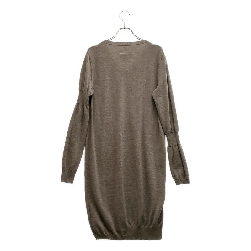 MM6 Maison Margiela / エムエムシックスメゾンマルジェラ | 2016AW | アシンメトリースリーブ Vネック ニット ワンピース | S | レディース