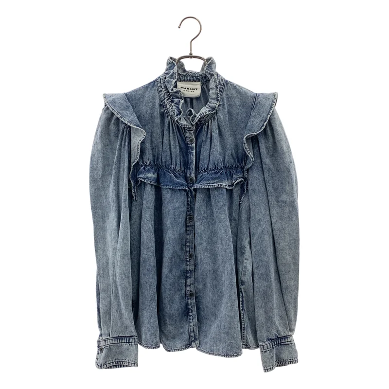 ISABEL MARANT ETOILE / イザベルマランエトワール | IDETY / ラッフル デニム シャツ ブラウス | 38 | レディース