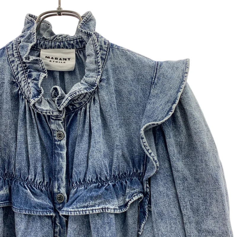 ISABEL MARANT ETOILE / イザベルマランエトワール | IDETY / ラッフル デニム シャツ ブラウス | 38 | レディース
