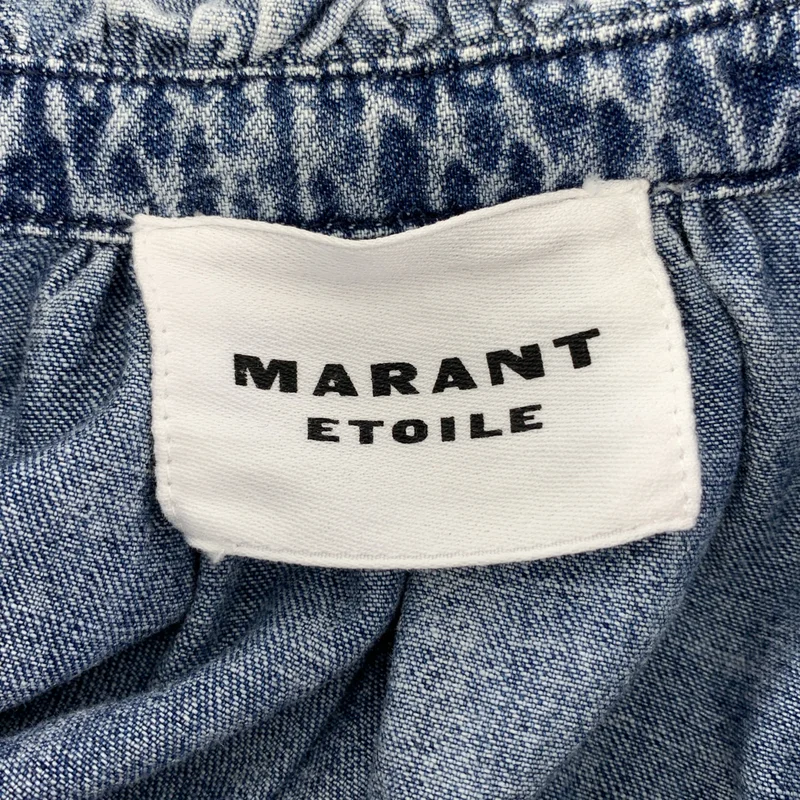 ISABEL MARANT ETOILE / イザベルマランエトワール | IDETY / ラッフル デニム シャツ ブラウス | 38 | レディース