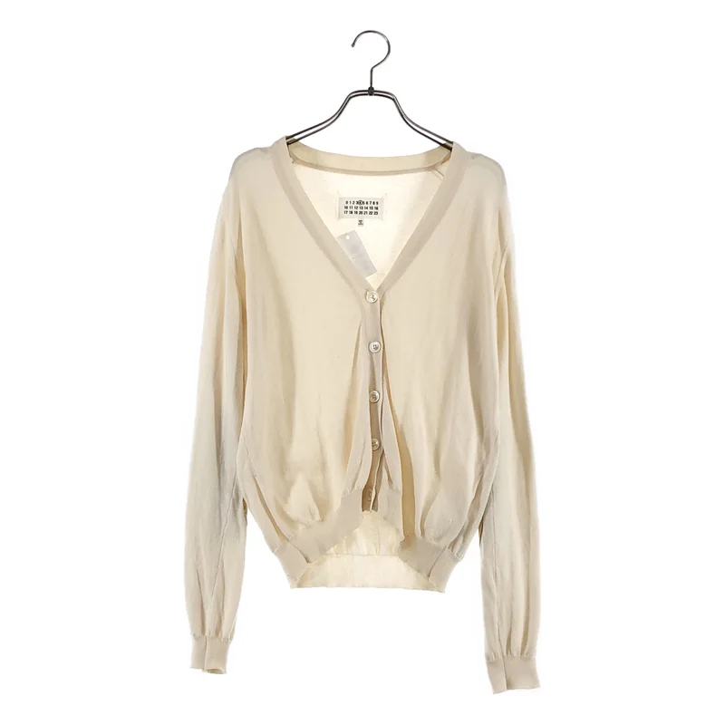 Maison Margiela / メゾンマルジェラ | 2017SS | コットン エルボーパッチ Vネックカーディガン | S | レディース