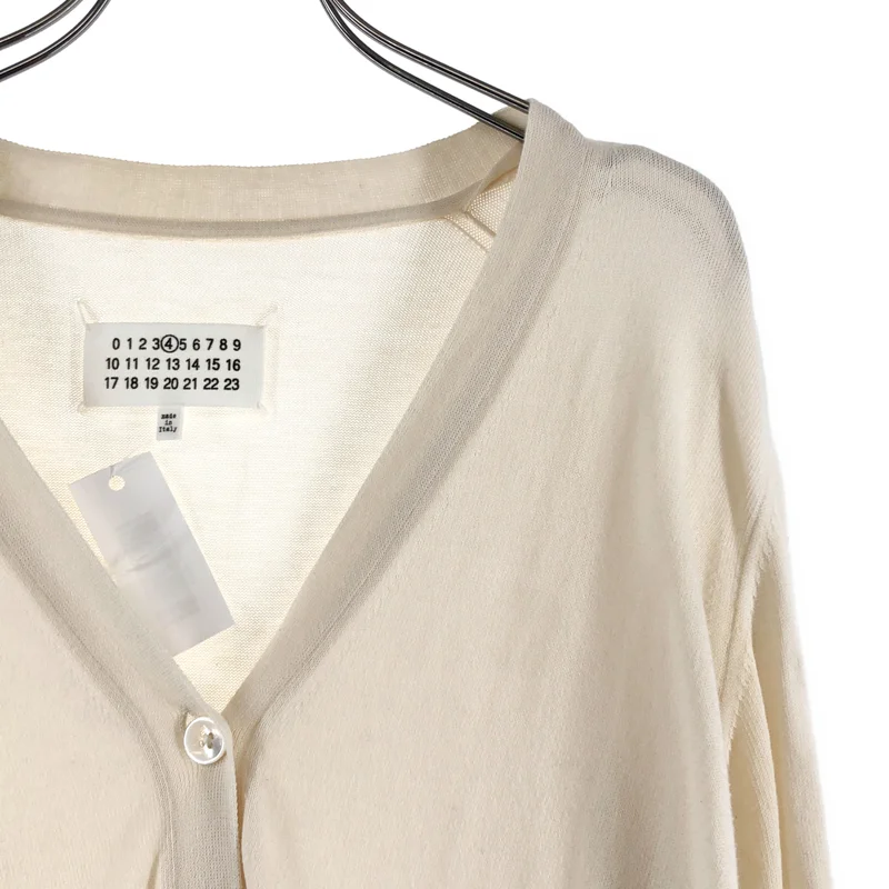 Maison Margiela / メゾンマルジェラ | 2017SS | コットン エルボーパッチ Vネックカーディガン | S | レディース
