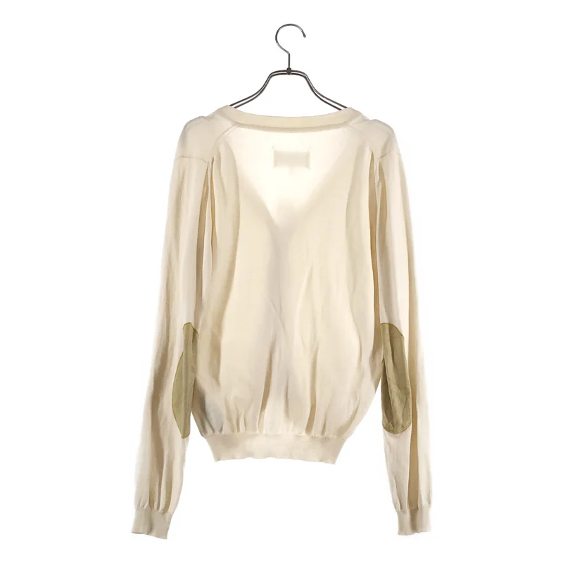 Maison Margiela / メゾンマルジェラ | 2017SS | コットン エルボーパッチ Vネックカーディガン | S | レディース