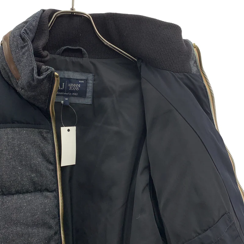 ARMANI JEANS / アルマーニジーンズ | 中綿 セルビッチ デニム ベスト ジャケット フーディ / スリーブ着脱可 | 52 | メンズ