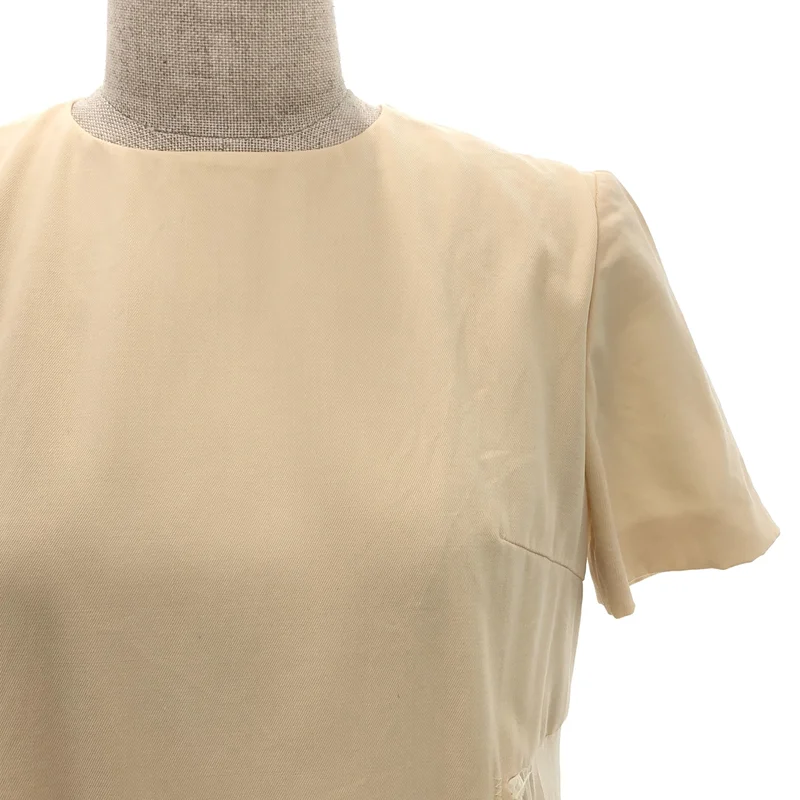 Maison Margiela / メゾンマルジェラ | 2017SS | ウールストレッチ サイドプリーツ 半袖ワンピース | 36 | レディース