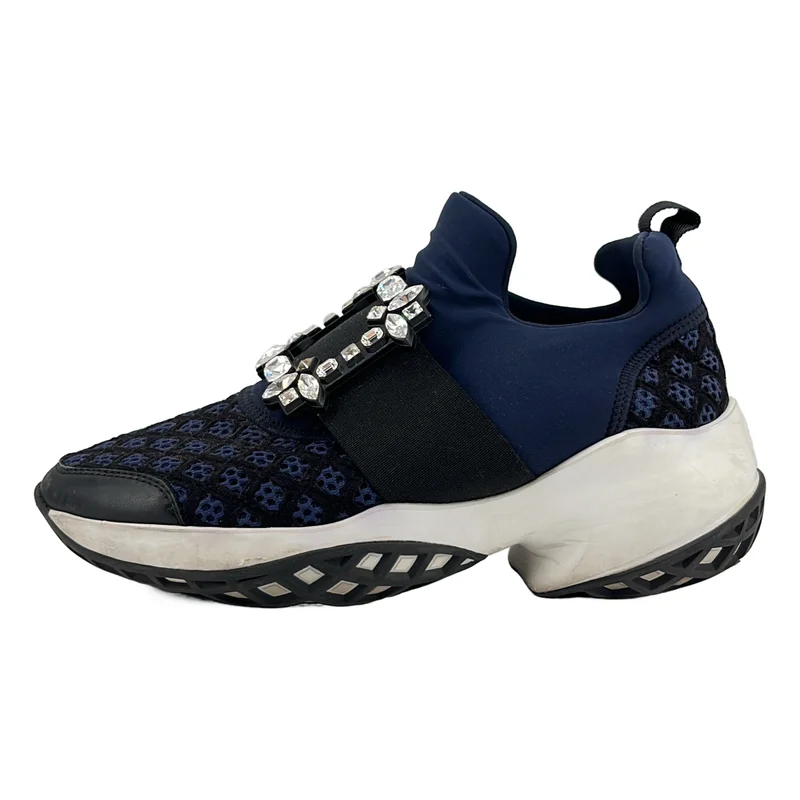 Roger Vivier / ロジェ・ヴィヴィエ | VIV RUN ヴィヴ ラン ファブリック ストラスバックル スニーカー | 38 | レディース