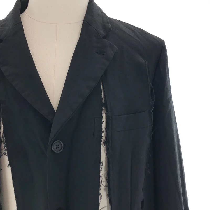 BLACK COMME des GARCONS / ブラックコムデギャルソン | 2019AW | ポリエステル縮絨 短冊ジャケット | L | メンズ