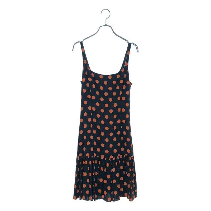 PRADA / プラダ | ドット ギャザー キャミワンピース | 42 | レディース