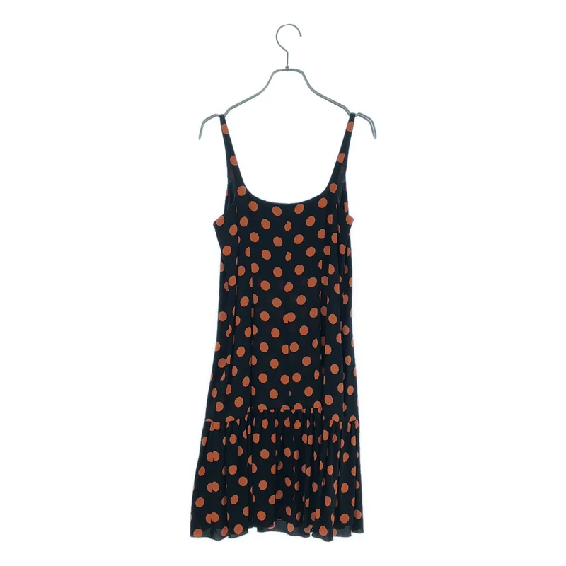 PRADA / プラダ | ドット ギャザー キャミワンピース | 42 | レディース