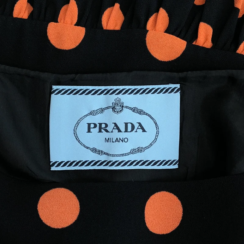PRADA / プラダ | ドット ギャザー キャミワンピース | 42 | レディース