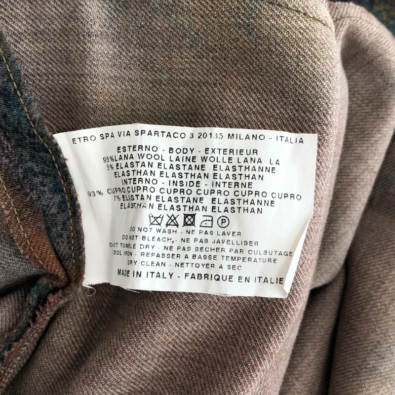 ETRO / エトロ | ウール Vネック ボタニカルプリント ノースリーブワンピース | 44 | レディース