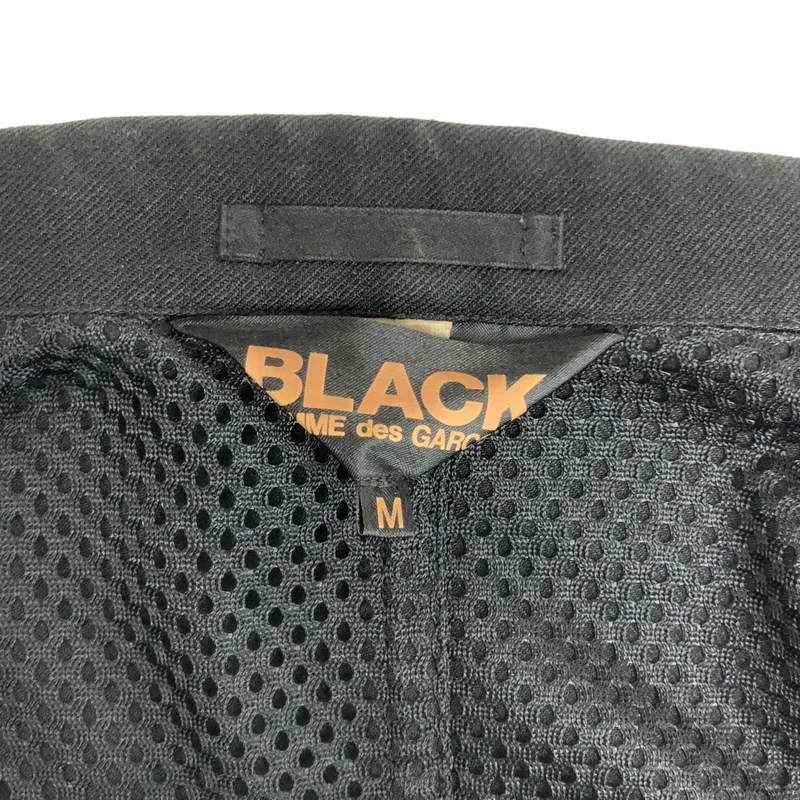 BLACK COMME des GARCONS / ブラックコムデギャルソン | 2018AW | ポリエステル縮絨 メッシュ ドッキング テーラードジャケット | M | メンズ