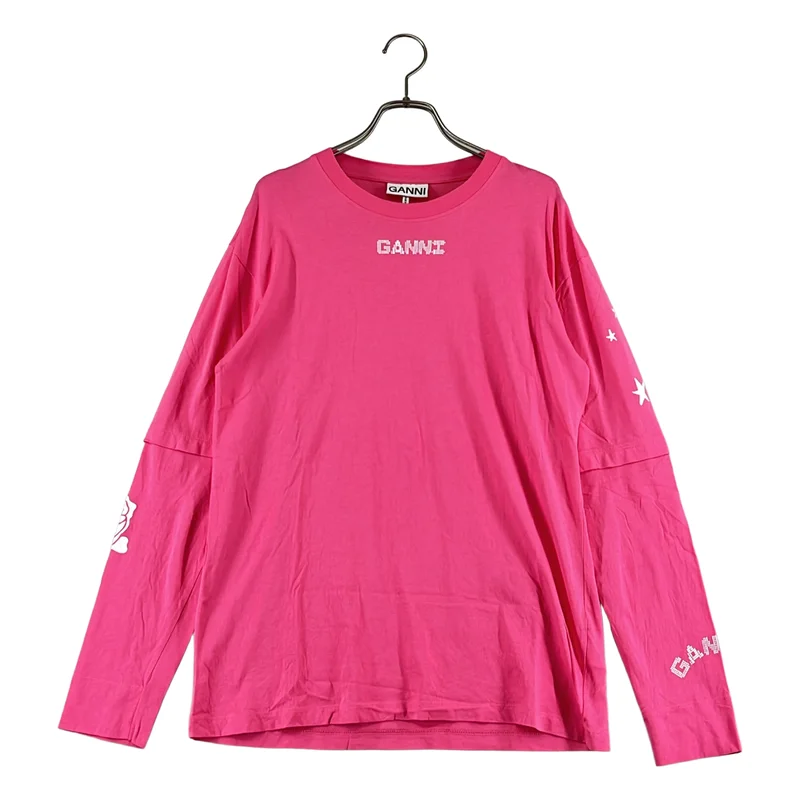 Ganni / ガニー | コットン ローズプリント ロングスリーブTシャツ | S | レディース