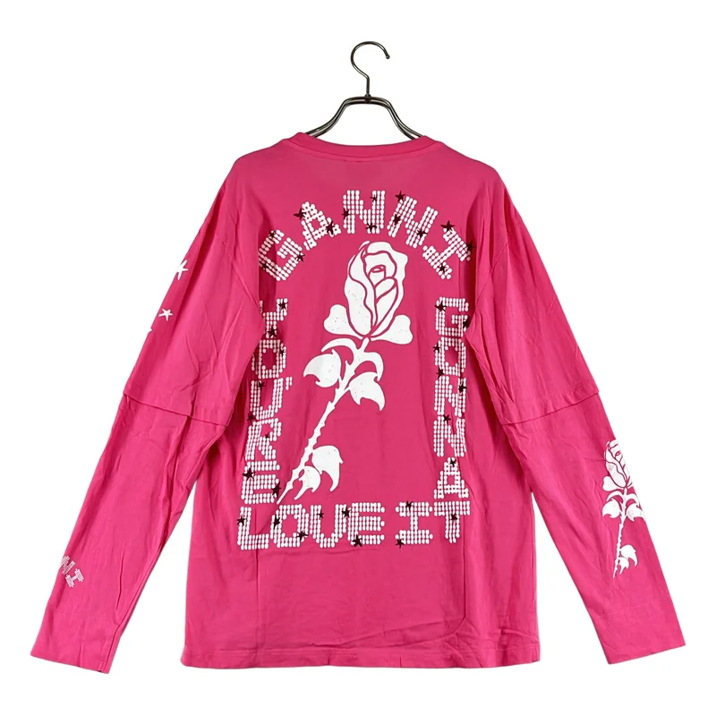 Ganni / ガニー | コットン ローズプリント ロングスリーブTシャツ | S | レディース
