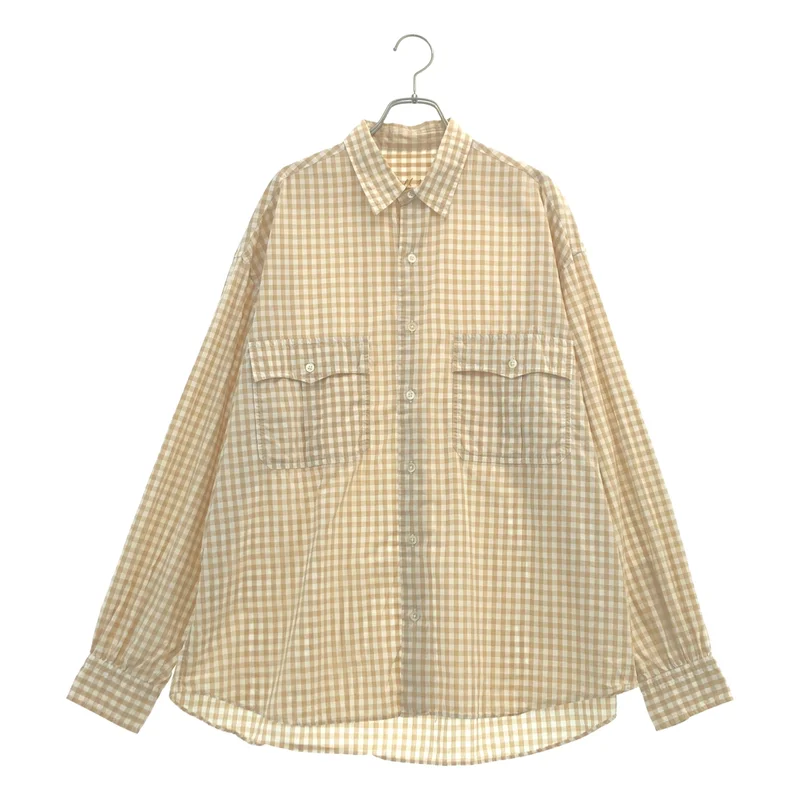PORTER CLASSIC / ポータークラシック | コットン ロールアップ ギンガムチェック シャツ | L | メンズ