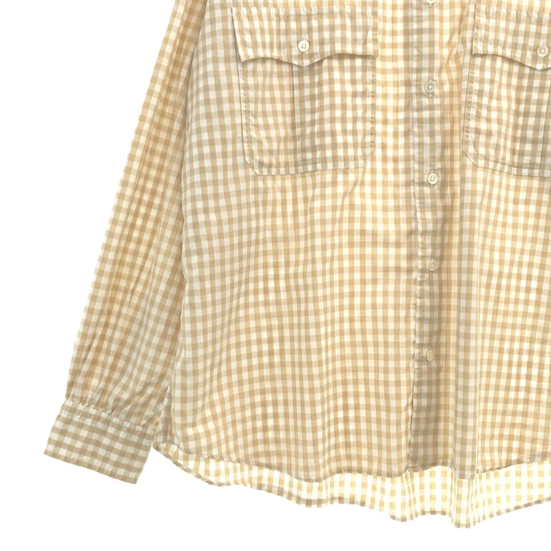 PORTER CLASSIC / ポータークラシック | コットン ロールアップ ギンガムチェック シャツ | L | メンズ