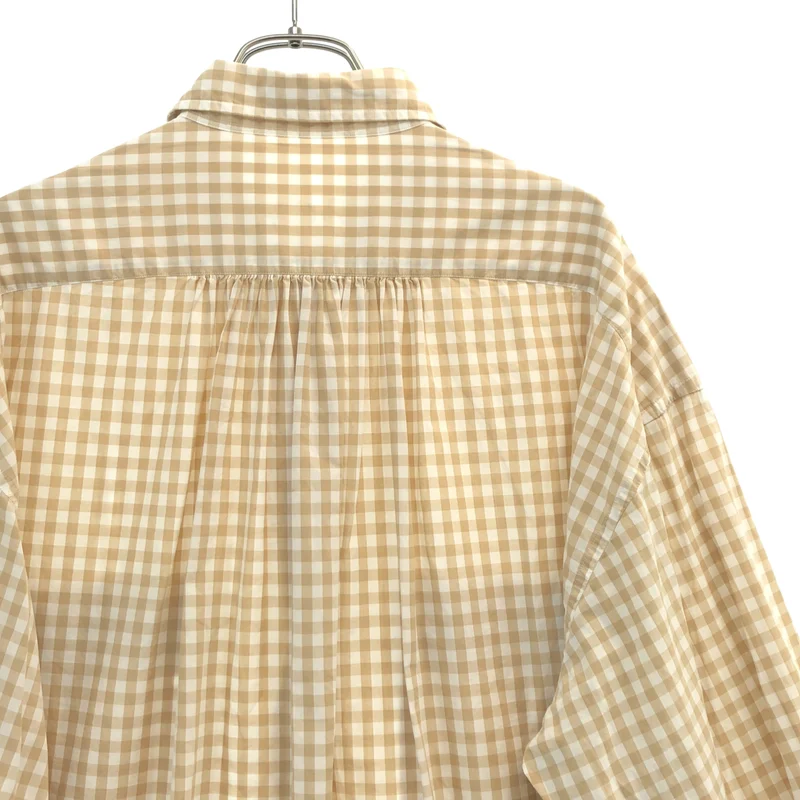 PORTER CLASSIC / ポータークラシック | コットン ロールアップ ギンガムチェック シャツ | L | メンズ