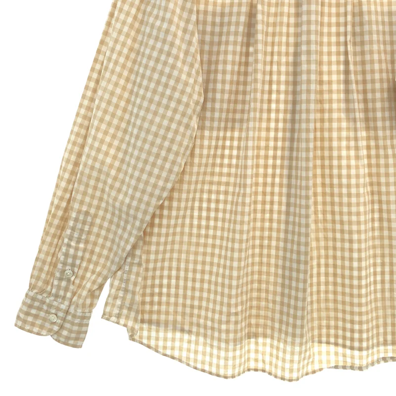 PORTER CLASSIC / ポータークラシック | コットン ロールアップ ギンガムチェック シャツ | L | メンズ