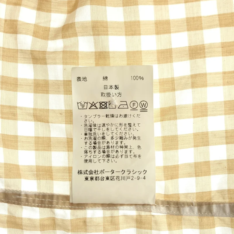 PORTER CLASSIC / ポータークラシック | コットン ロールアップ ギンガムチェック シャツ | L | メンズ