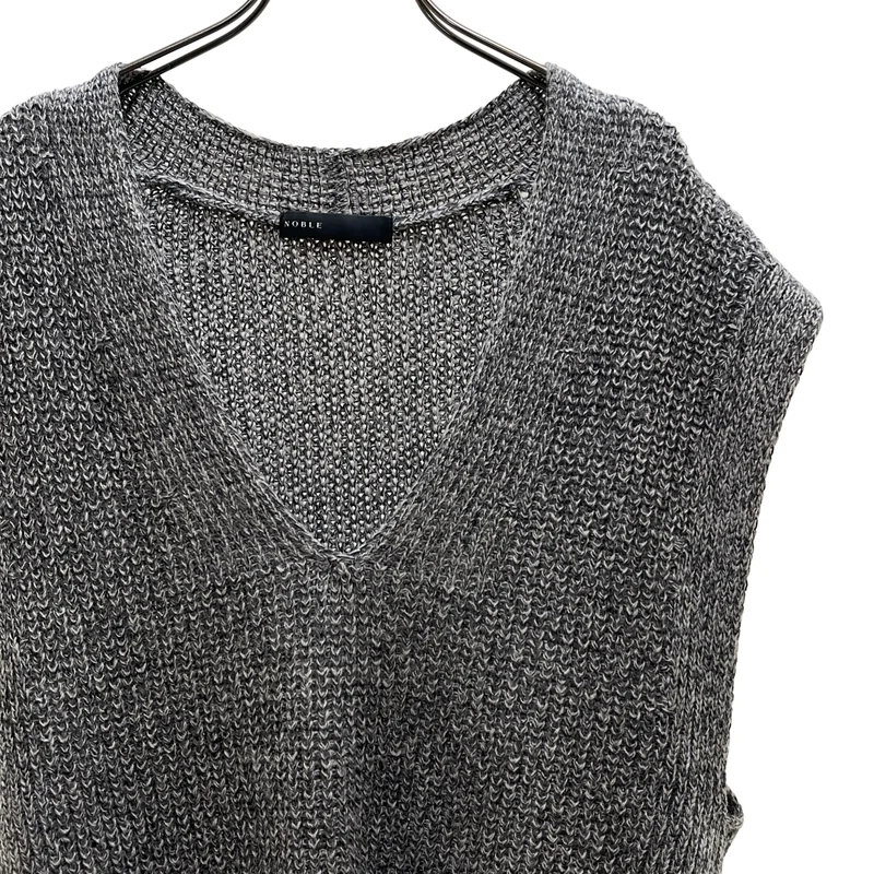NOBLE / ノーブル | 2024AW | ウール ペーパーヤーン 片畦 ニットベスト |