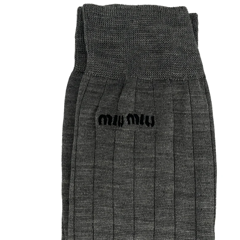 miu miu / ミュウミュウ | ロゴ リブ シルク ロングソックス | 24 | その他