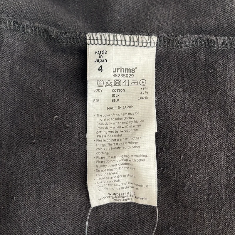 blurhms / ブラームス | C/Silk Nep Baseball Raglan Tee / コットン シルク ベースボール ラグランスリーブTシャツ | 4 | メンズ